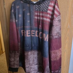 Freedom Graphic Hoodie Sweatshirt - Men's Red & Navy